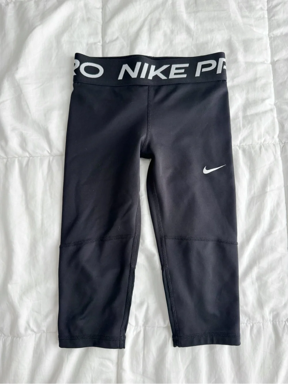 Nike Kids Dri-FIT Black Full Length Leggings and Capri Length Size XS (set of 2)